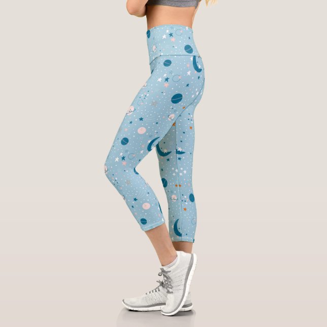 Leggings Capri Motif Sky & Space bleu (Gauche)