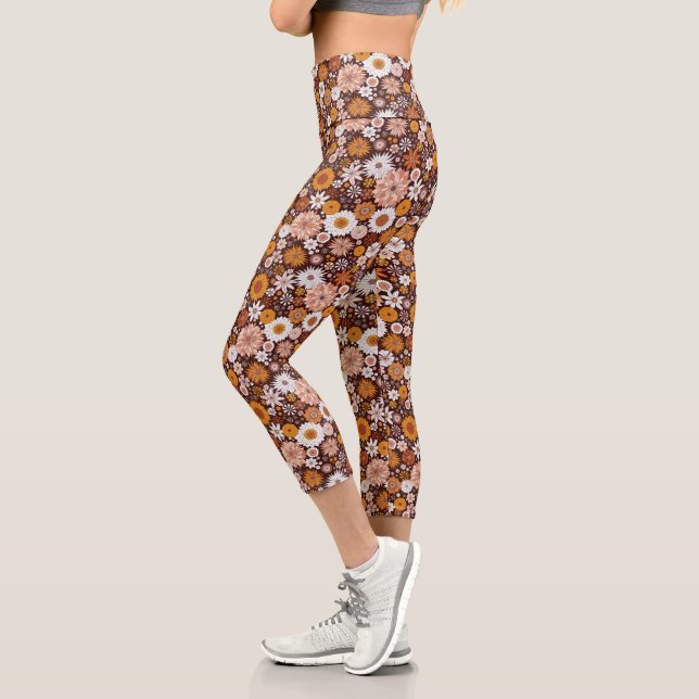Leggings Capri Motif super Retro Flower Garden (Gauche)