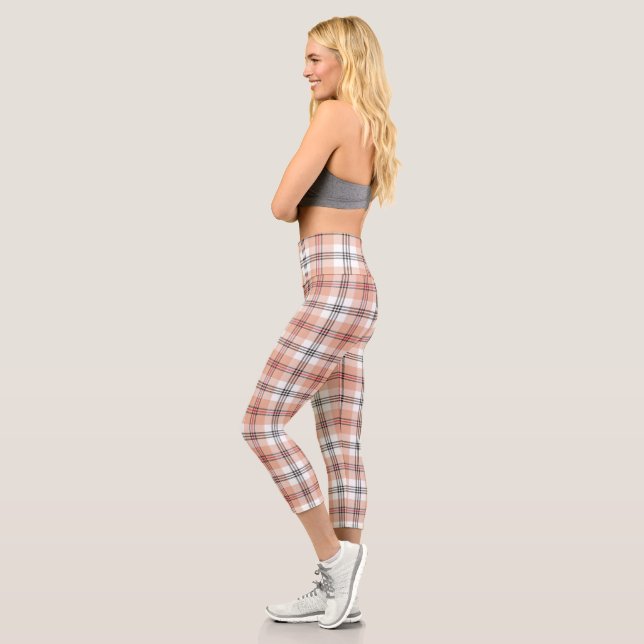 Leggings Capri Motif Tartan beige (Gauche)