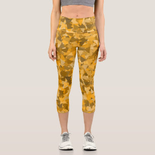 Leggings Capri Motif Triangle Orange Marron