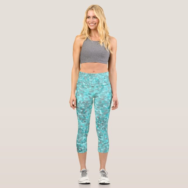 Leggings Capri Motif turquoise (Recto)