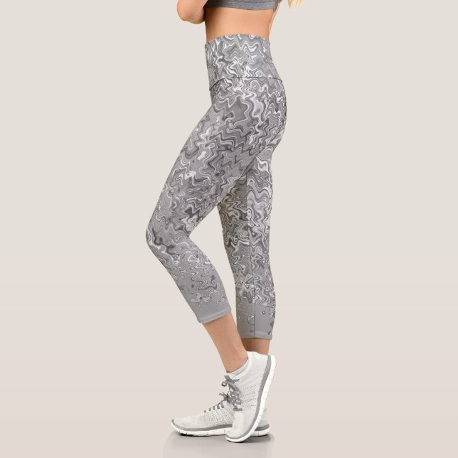 Leggings Capri Motif unique gris chic (Gauche)