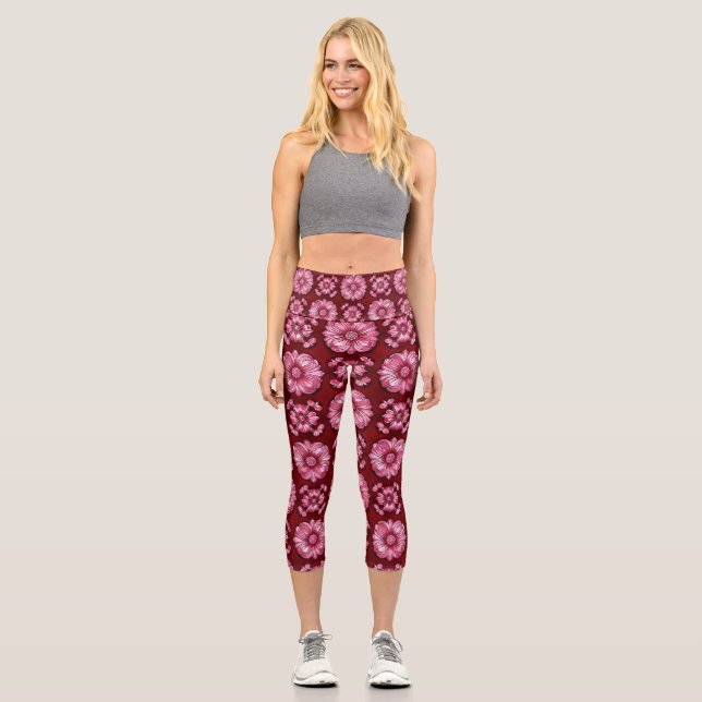 Leggings Capri Motif vibrant multicolore (Recto)