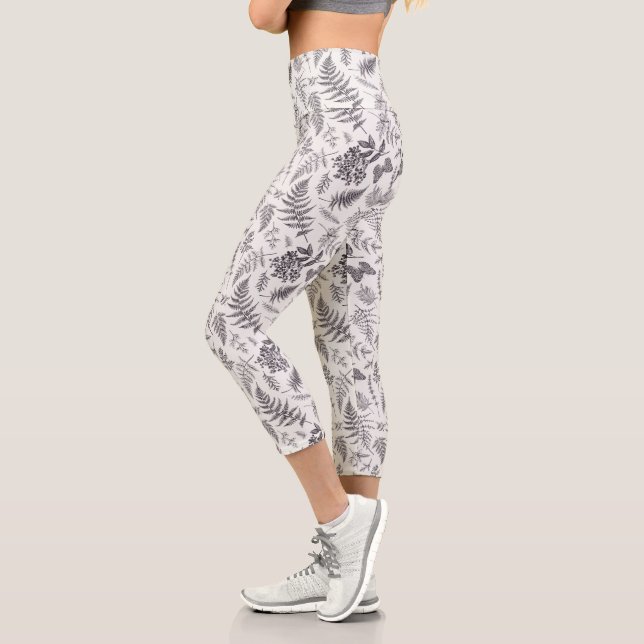 Leggings Capri Motif vintage Botany et Papillon (Gauche)