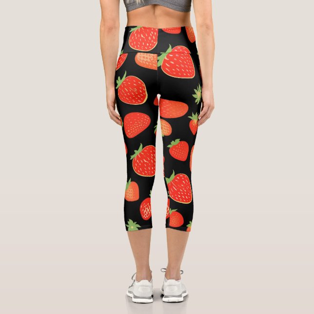 Leggings Capri Motifs de fraises (Verso)