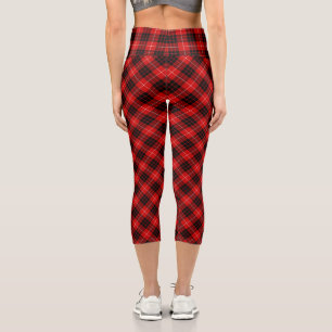 Leggings Capri Munro tartan rouge noir plaid