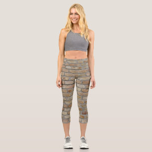 Leggings Capri Mur de briques brunes Un design original