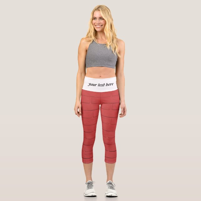 Leggings Capri mur de briques rouges (Recto)
