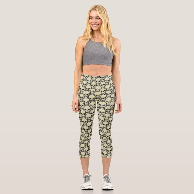 Leggings Capri Mur des crânes (Recto)