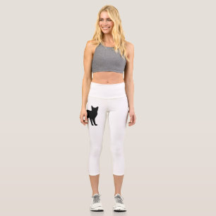Leggings Capri Mystique de la Féline : Une Silhouette de Chat Élé
