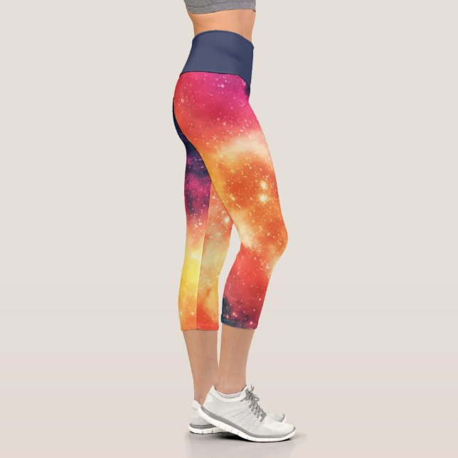 Leggings Capri Nébuleuse Cosmique Radieuse (Droite)