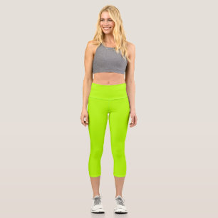 Leggings Capri Neon Lime couleur solide   Classique