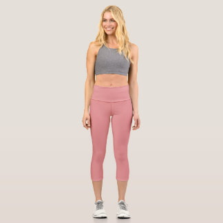 Leggings Capri New York rose uni couleur uni