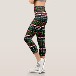 Leggings Capri Noël est en train de charger amusant laide de Noël