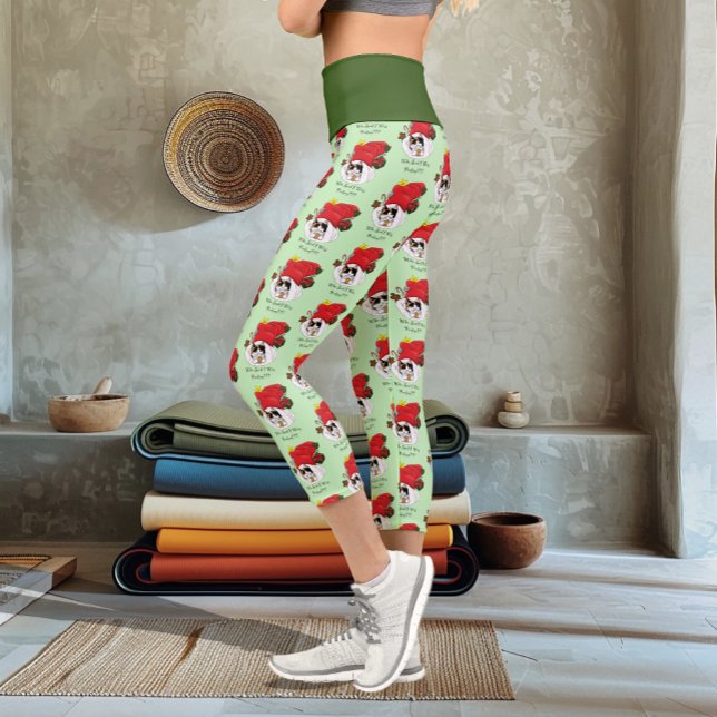 Leggings Capri Noël Stocker mignonne Calico Kitten (Créateur téléchargé)