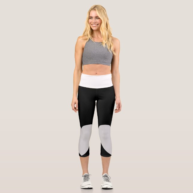 Leggings Capri noir décalé (Recto)