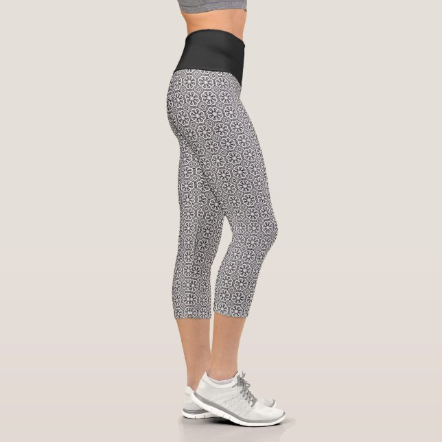 Leggings Capri Noir et blanc moderne (Droite)