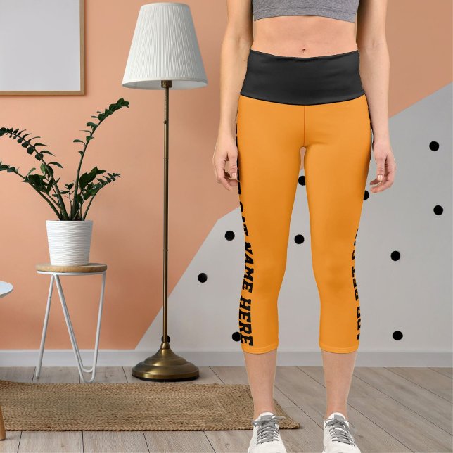 Leggings Capri Nom de chat de animal de compagnie noir orange per (Créateur téléchargé)