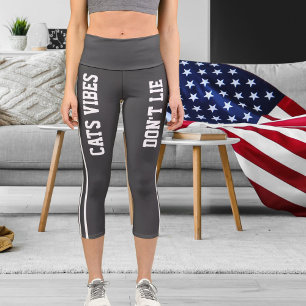 Leggings Capri Nom personnalisé Blanc foncé gris foncé Personnali