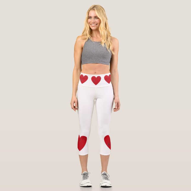 Leggings Capri Notes musicales dans le coeur (Recto)