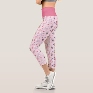 Leggings Capri Nous les ours nus - Valentine Hearts Motif