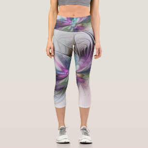 Leggings Capri Nouvelle vie, Colorful Abstrait Fractal Art Imagin