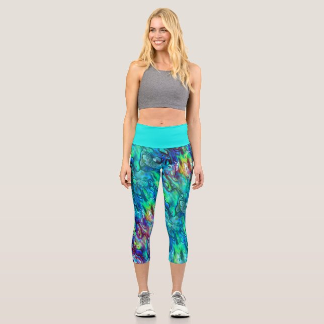 Leggings Capri Nouvelle-Zélande Abalone Paua Shell Motif 1 (Recto)