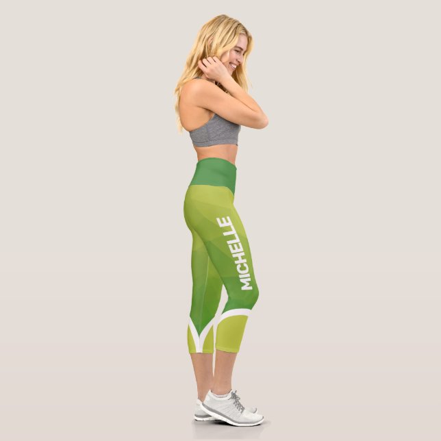 Leggings Capri Nuances de vert avec nom moderne (Droite)