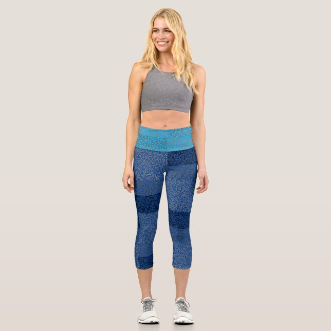 Leggings Capri Numéro motif 01 w Bleu BG (Recto)