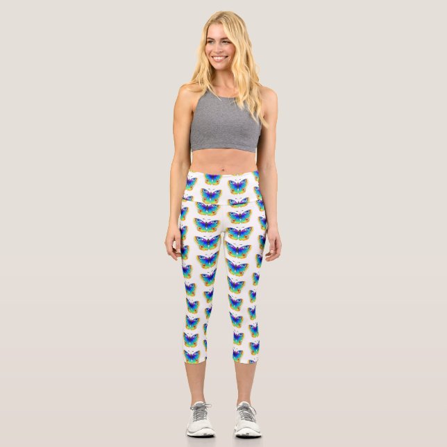 Leggings Capri Oeil de paon arc-en-ciel (Recto)