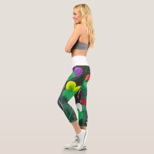 Leggings Capri Œuvre d'art faite main - Papillon Bolssom