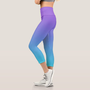 Leggings Capri Ombre bleu violet Turquoise