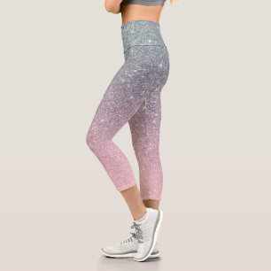 Leggings Capri Ombre Pailleté Brillante Glam Multicolore