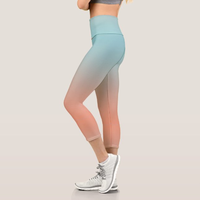 Leggings capri ombrés rose bleu pastel moderne dou (Gauche)