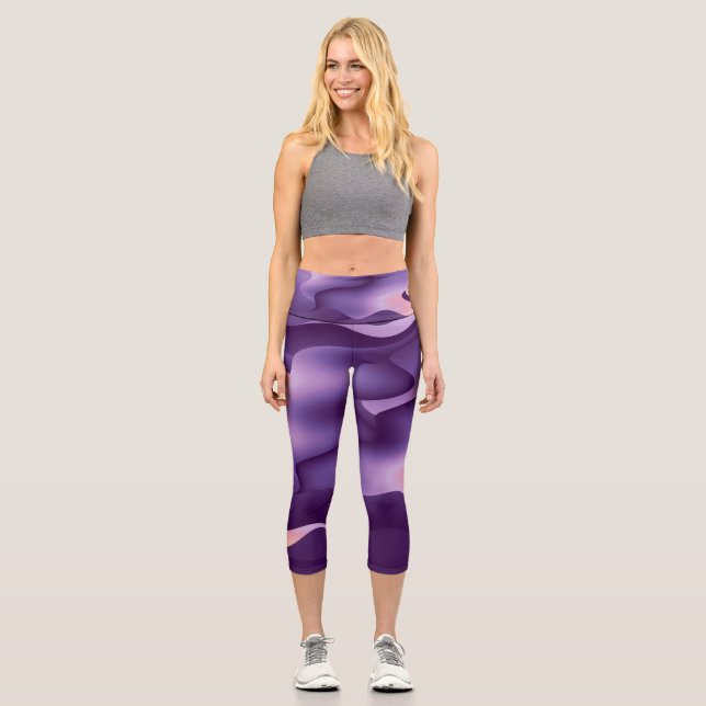 Leggings Capri Ondes violettes (Recto)