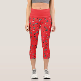 Leggings Capri Opossum poubelle de Noël qui mâche un ornement en