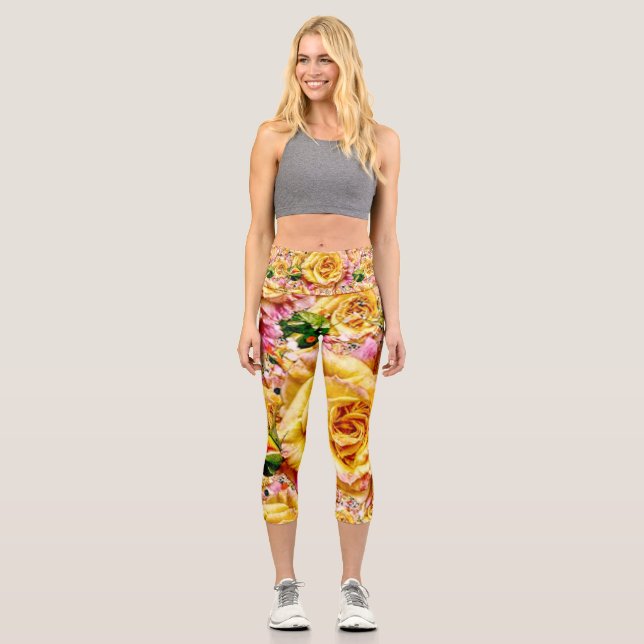 Leggings Capri Opulence Rose Dorée Groovy : (Recto)