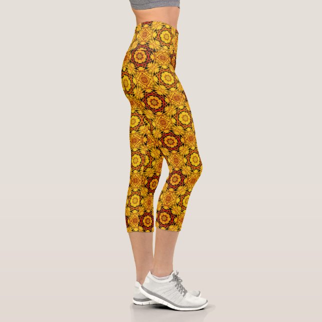Leggings Capri Or Abstrait Et Design Orange (Droite)
