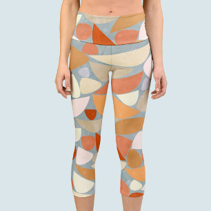 Leggings Capri Orange Abstrait