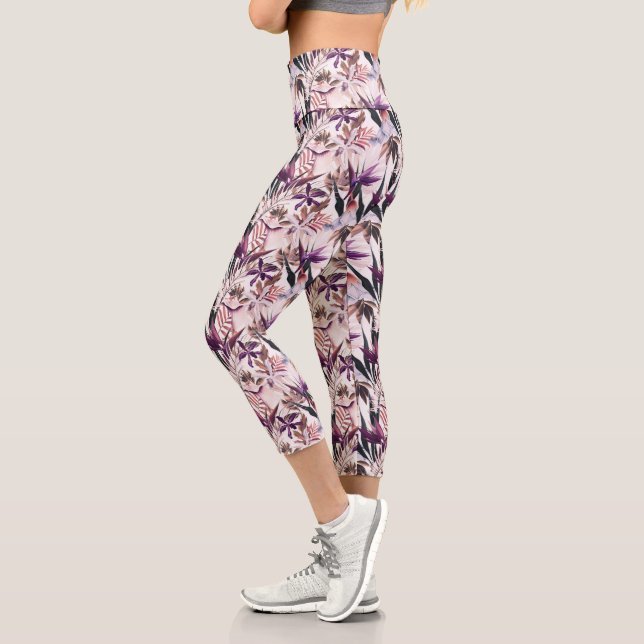 Leggings Capri Orchidées pourpres (Gauche)