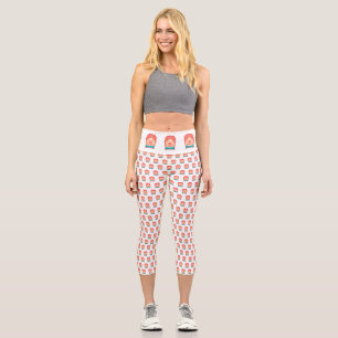 Leggings Capri Oreiller jetable au visage de clown pixelisé migno