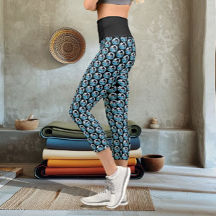 Leggings Capri Orque Majestueux Baleine Tueuse Vagues Bleues Océa