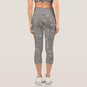 Leggings Capri Paillettes d'or mat et de rose gold sur fond gris