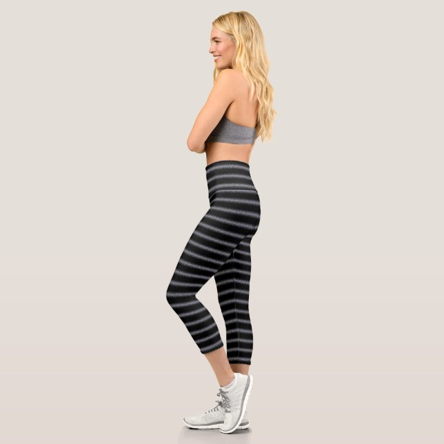 Leggings Capri  Paillettes noires et argentées modernes  (Gauche)