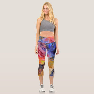 Leggings Capri Palette de couleurs de peintre artistique