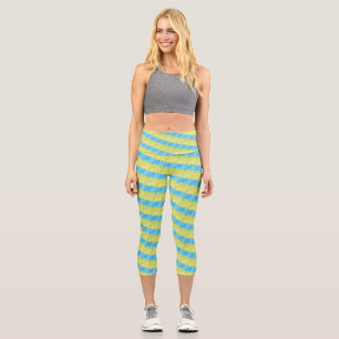 Leggings Capri palettes bleus et jaunes