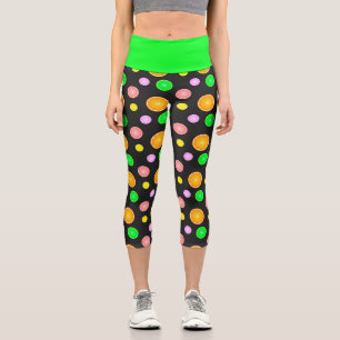 Leggings Capri Pamplemousse citron orange motif de fête d'été