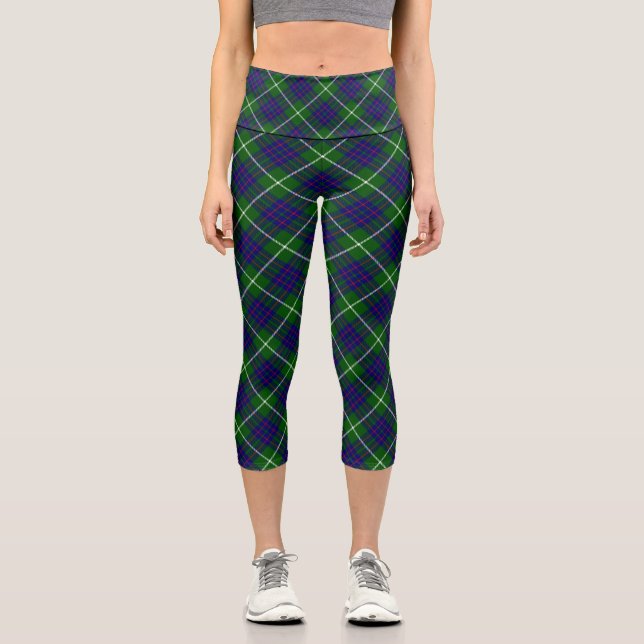 Leggings Capri Panier bleu vert tartan MacIntyre (Recto)