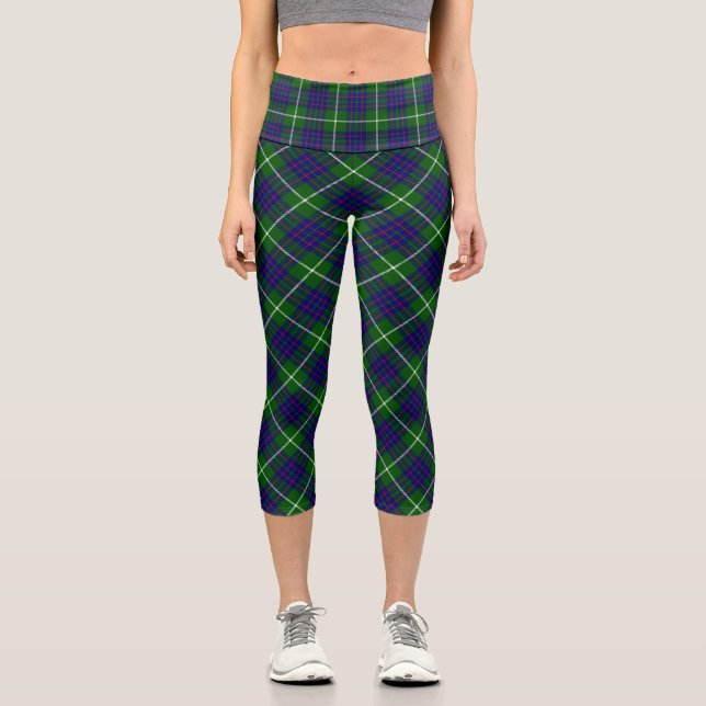 Leggings Capri Panier bleu vert tartan MacIntyre (Recto)