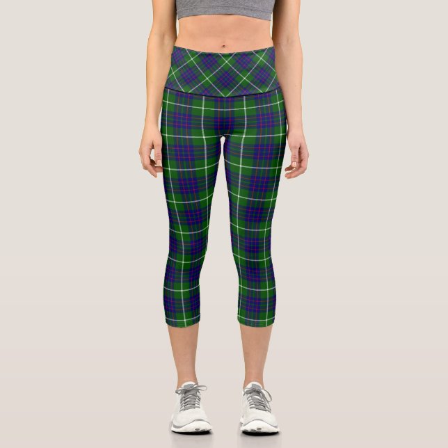 Leggings Capri Panier bleu vert tartan MacIntyre (Recto)